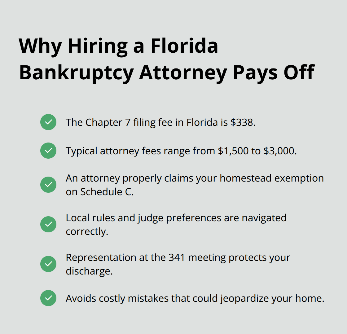 Checklist of costs and benefits of hiring a Florida Chapter 7 attorney - bankruptcy chapter 7 keep house