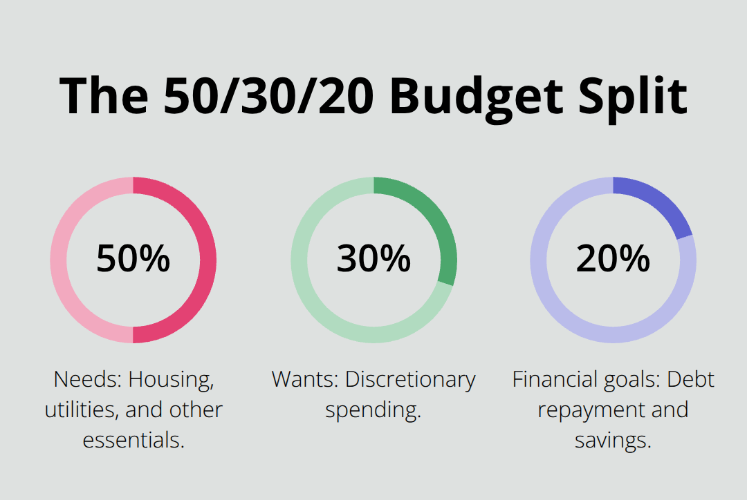 Percentage breakdown of a post-discharge budget using the 50/30/20 framework. - Bankruptcy fresh