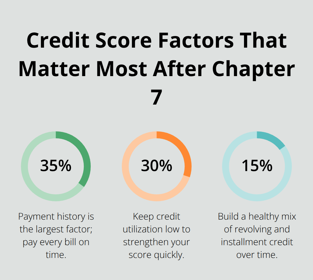 Breakdown of key FICO factors post-bankruptcy