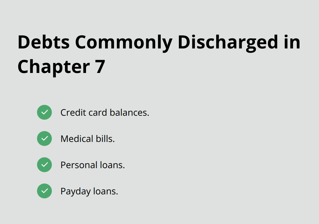 Examples of unsecured debts wiped out in Chapter 7