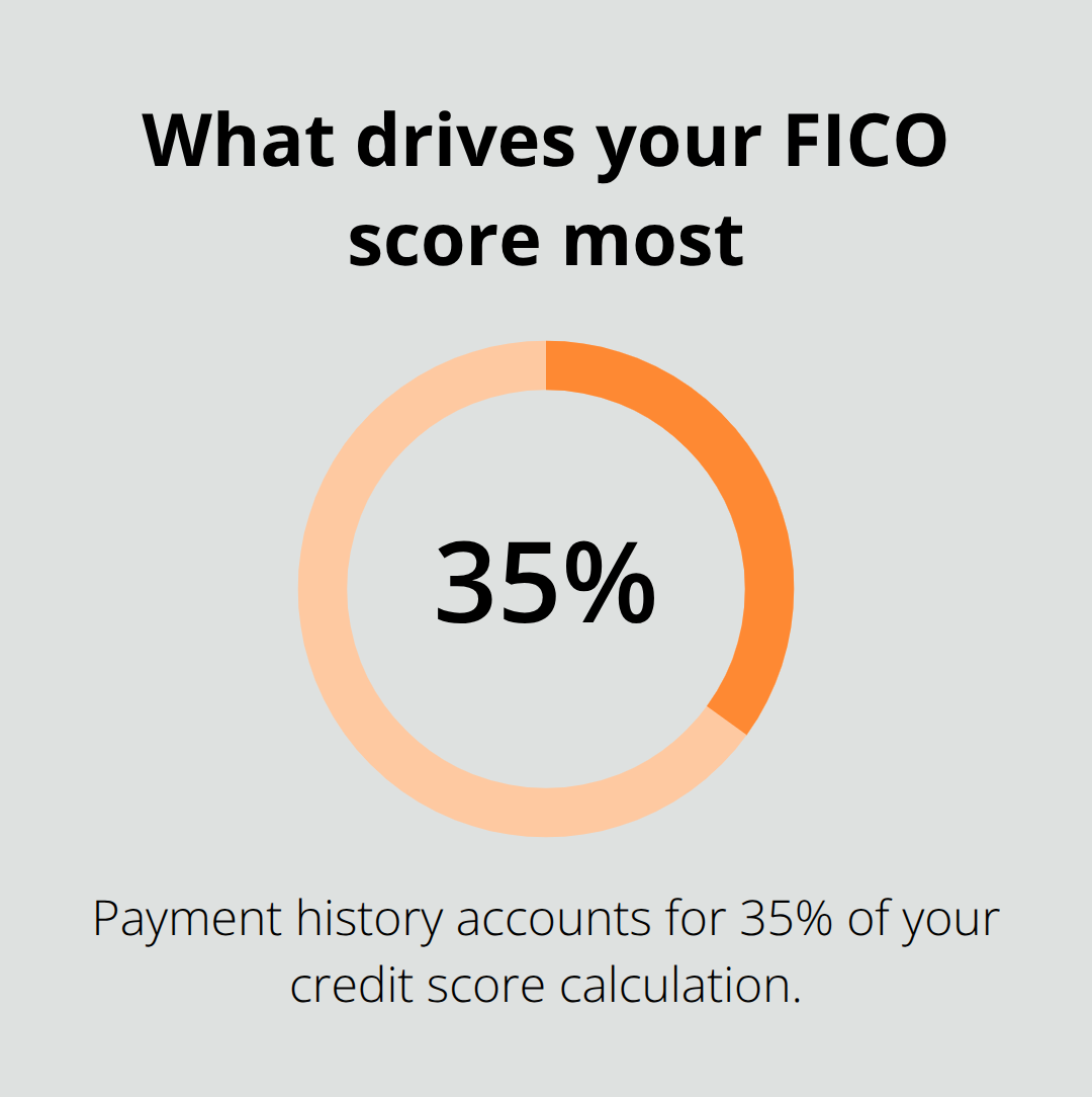 Chart showing the 35% weight of payment history in your credit score - Chapter 7 petition steps