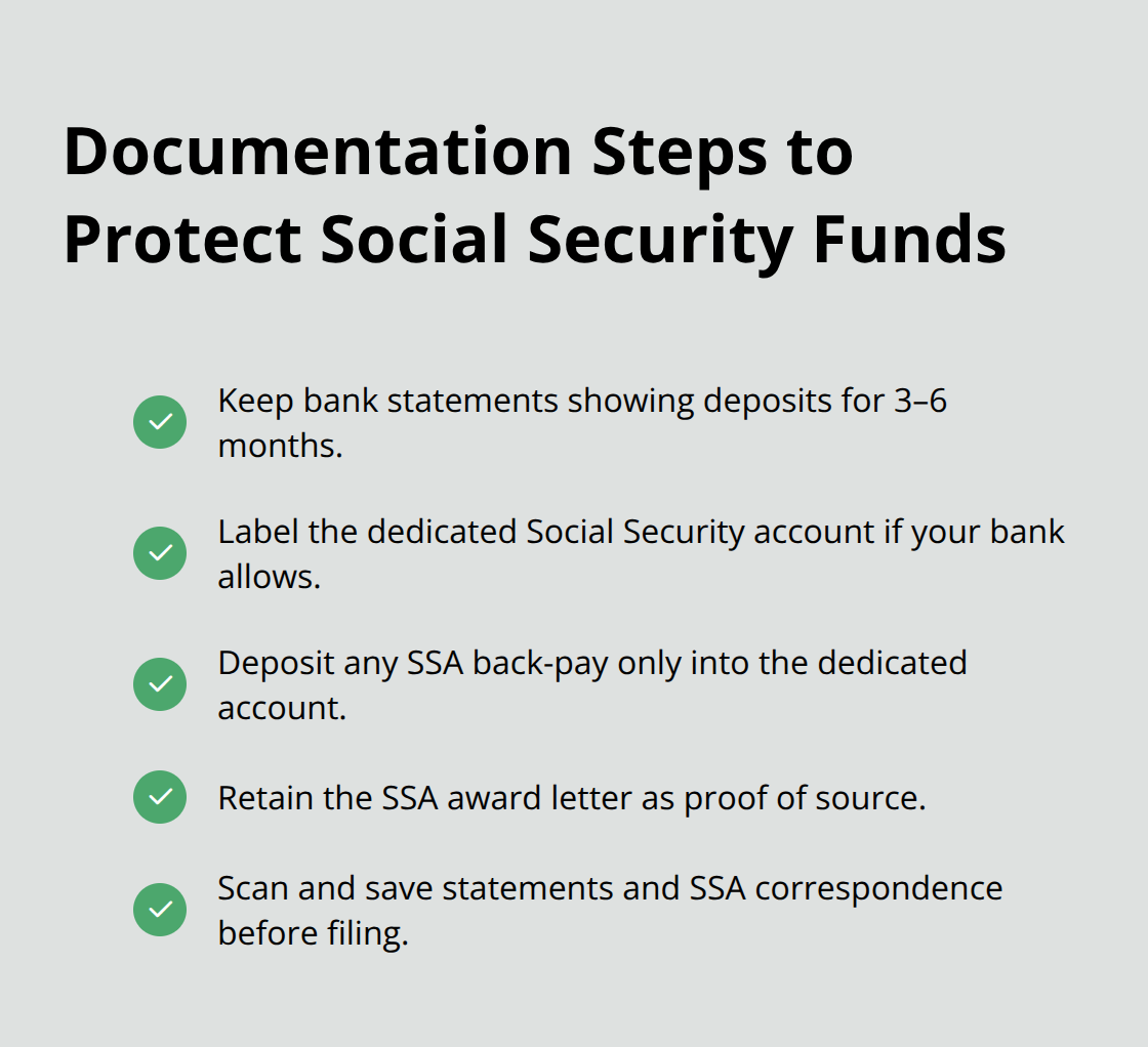 Checklist of actions to document and protect Social Security benefits in bankruptcy - Debt discharge