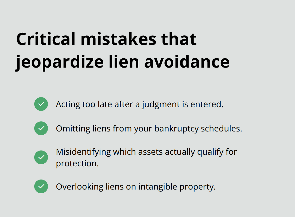 Checklist of common errors to avoid when dealing with Florida judgment liens in Chapter 7 - Debt discharge