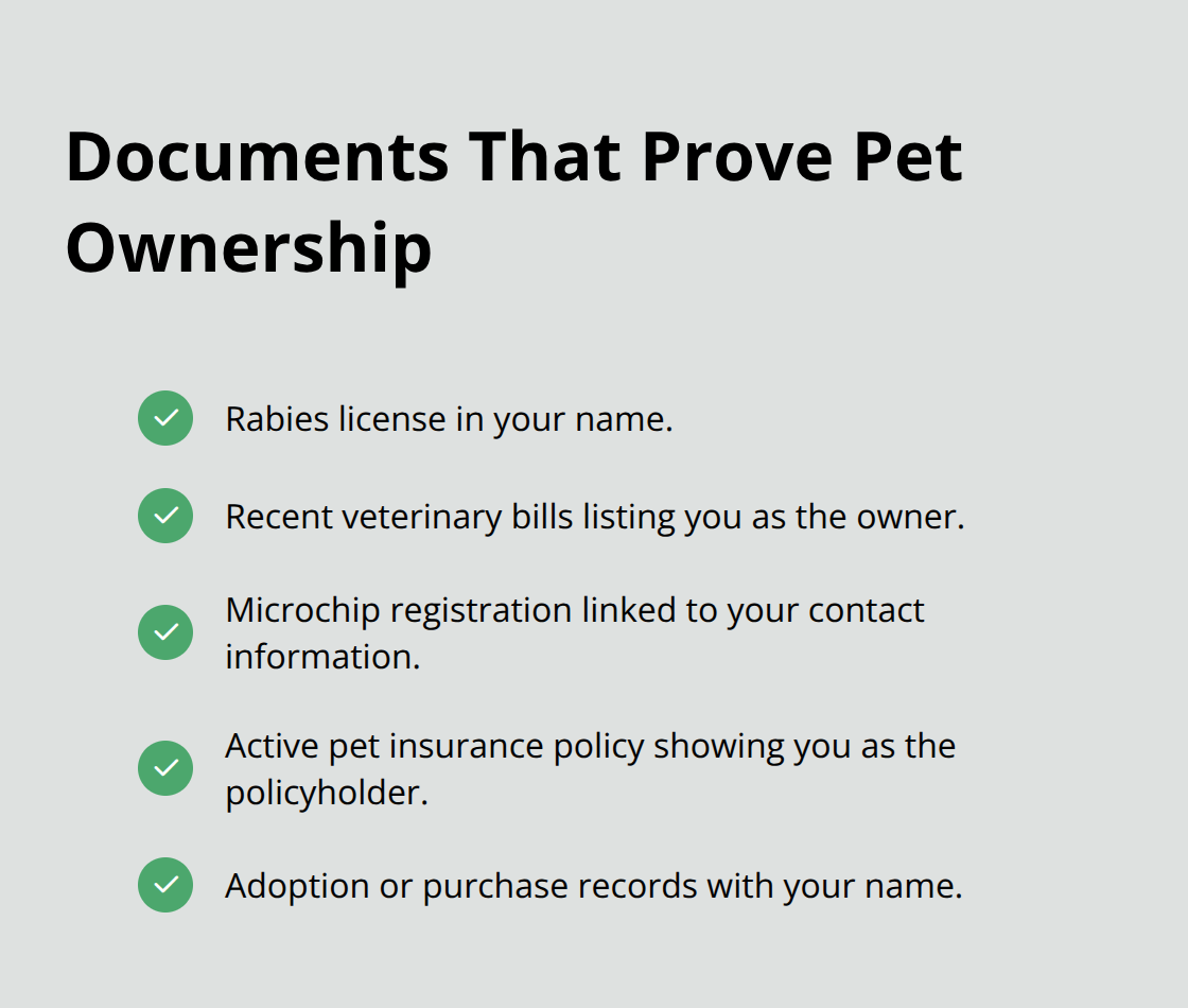 Checklist of documents that help prove you own your pet in a Florida Chapter 7 case - Debt stop