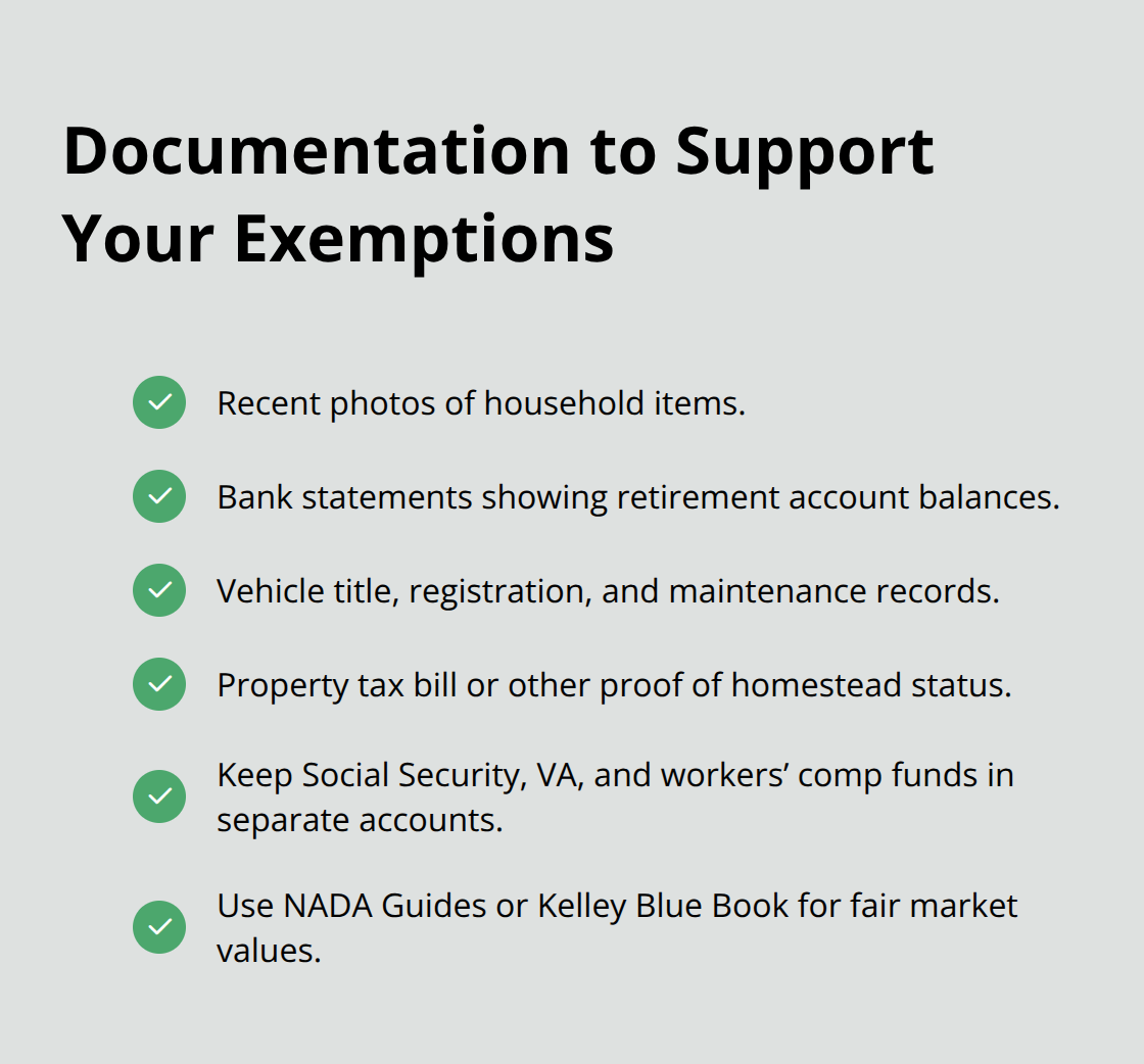 Checklist of documents and records to validate Florida bankruptcy exemptions. - Florida bankruptcy exemptions list