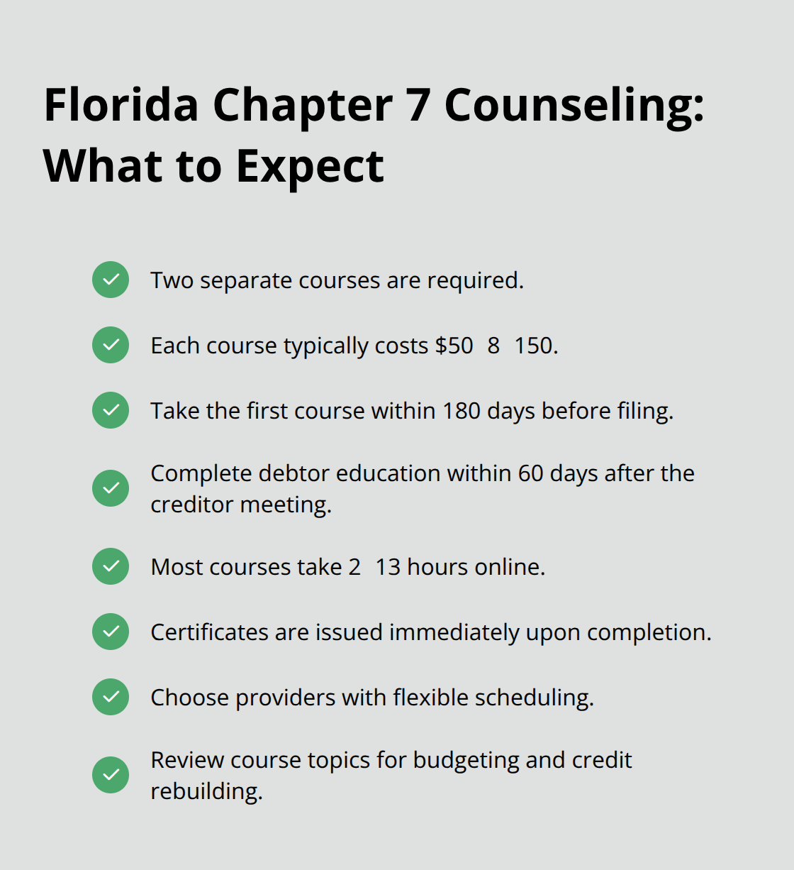 Key facts about mandatory counseling courses in Florida