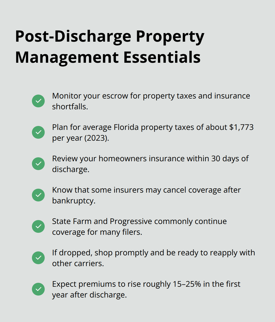 Tasks Florida homeowners should prioritize after Chapter 7 discharge - if i file bankruptcy what happens to my house