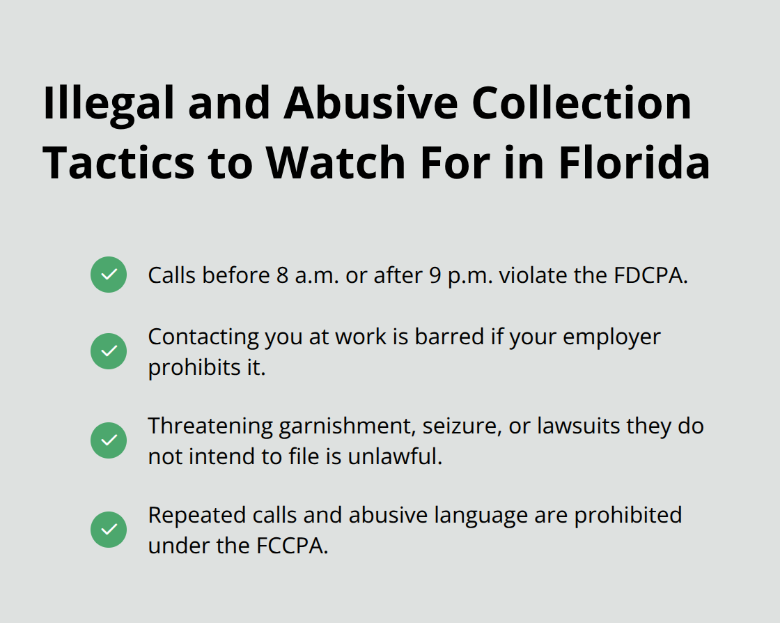 Key debt collection behaviors that violate the FDCPA and Florida law. - Stop creditor harassment Florida